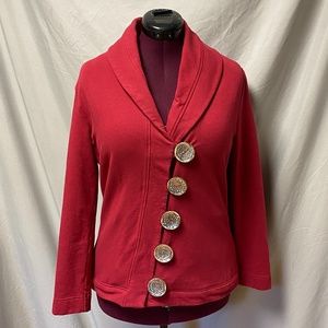 Neon Buddha wooden buttoned coat